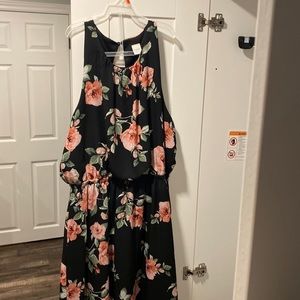 Flower dress, length is about mid thigh